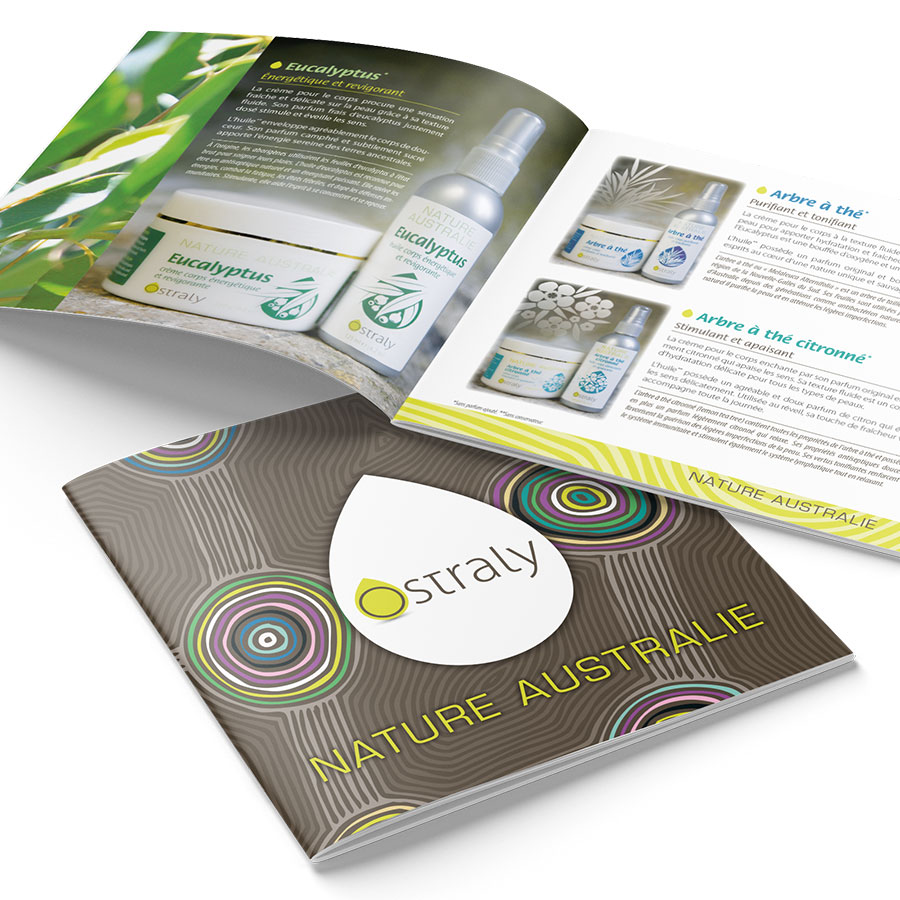 Conception et mise en page de la brochure pour les cosmétiques Ostraly