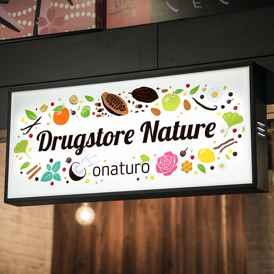 Conception visuelle en vecotriel de l'enseigne pour un magasin bio